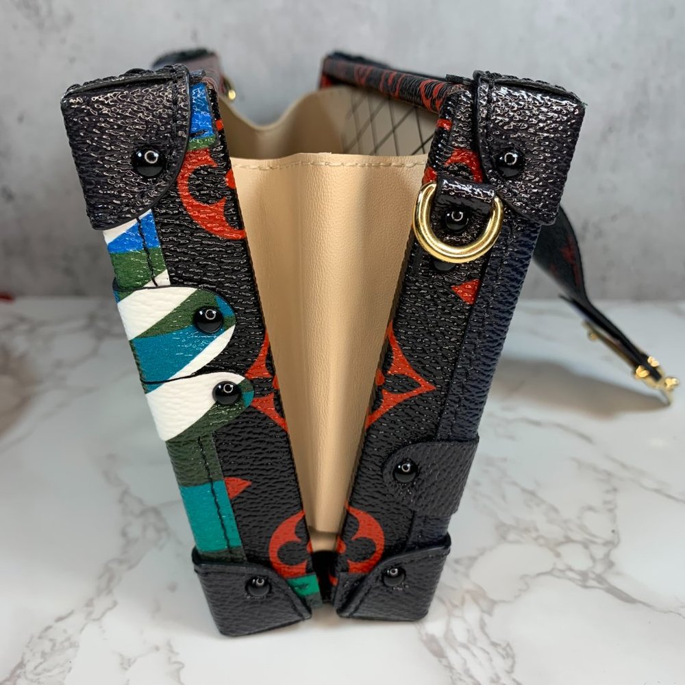 Louis Vuitton Petite Malle Race print checker trunk crossbody leather LV bag - Picture 12 of 16